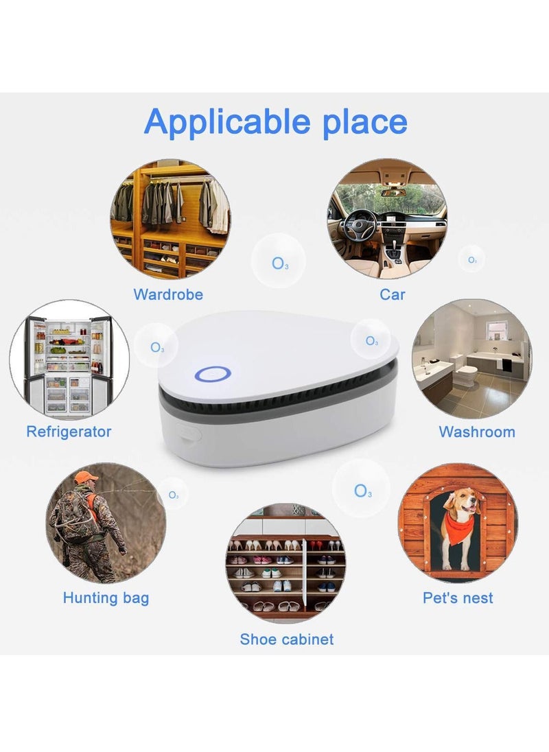 Battery Powered 20mg to hour Mini Ozone Purifier for Home, Car, Refrigerator, Shoe cabinet, Bathroom, Kitchen, Pet Shop