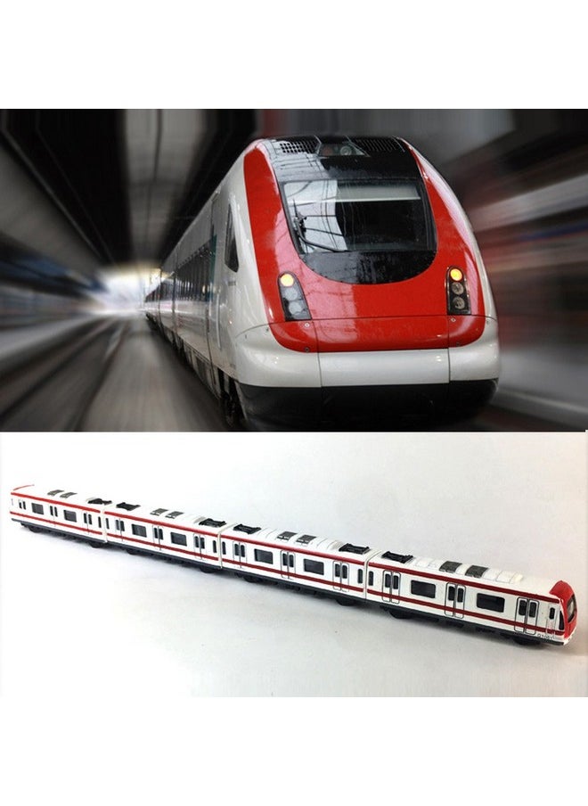 VANTIYAUS VANTIYAUS 4pcs Car Set Alloy City Rail Subway Train, 1/64 Scale Alloy Subway/Car Model, Red White  - Image 3