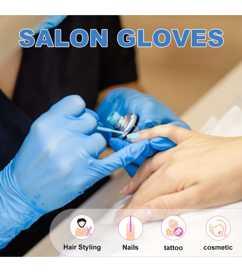 40 Blue Nitrile Gloves Disposable Latex Free Powder Free Food Safe Multipurpose - Image 4
