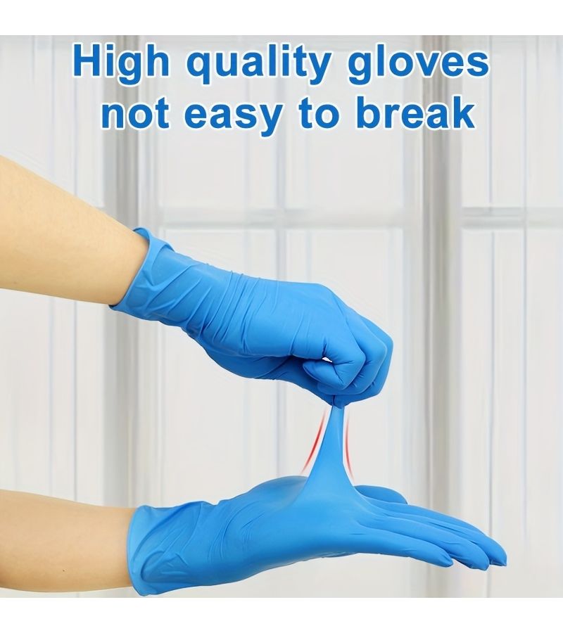 40 Blue Nitrile Gloves Disposable Latex Free Powder Free Food Safe Multipurpose - Image 5