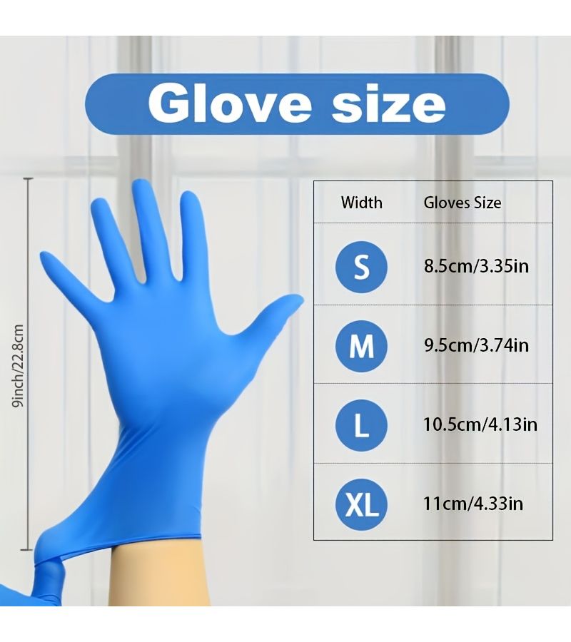 40 Blue Nitrile Gloves Disposable Latex Free Powder Free Food Safe Multipurpose - Image 3