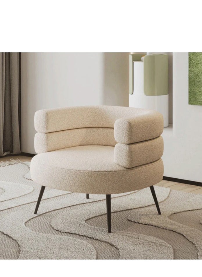 NZONE STORE Elegantly designed bouclé fabric chair || Beige  - Image 1