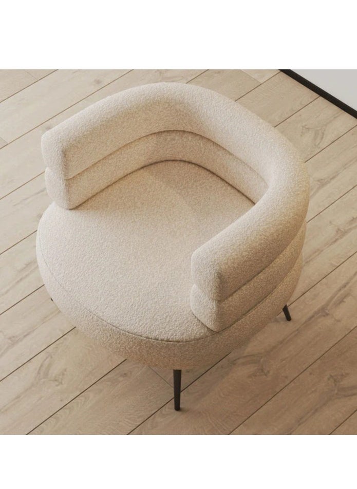 NZONE STORE Elegantly designed bouclé fabric chair || Beige  - Image 4