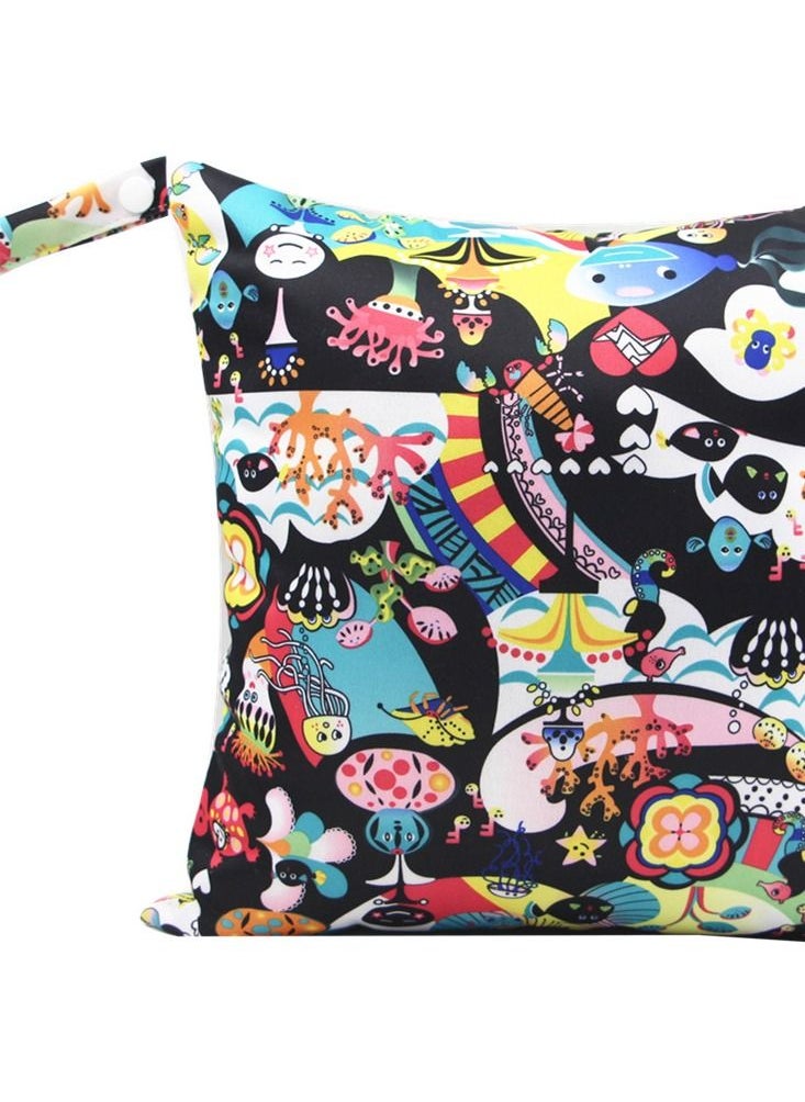 Loquat Cartoon Cute Print Stroller Hanging Bag Multi-functional Diaper Storage Bag Diaper Pad Hanging Bag 