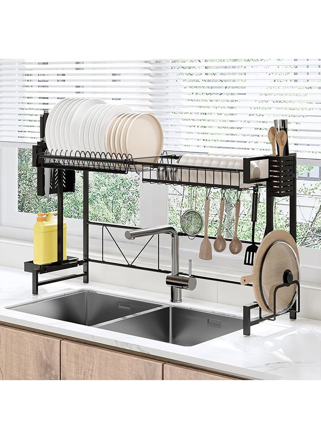 رولستيمي رف تجفيف الأطباق ، قابل للتعديل (60-96 سم) ، سعة كبيرة من طبقة واحدة ، يناسب جميع الأحواض ، فوق حوض المطبخ ، رف تخزين المطبخ - Image 1