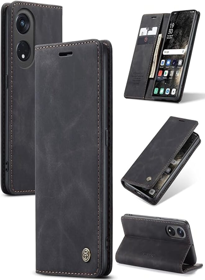 Compatible with oppo reno 8T 5G Case Multifunctional Horizontal Flip Leather Case, with Card Slot & Holder & Wallet for oppo reno 8T 5G (black) 