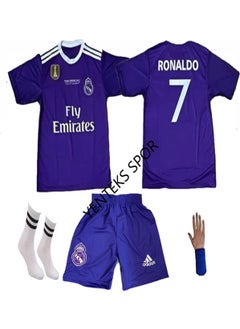 Real Madrid 2017 Ronaldo Purple Cardif Set of 4 Kids Jersey Champions League Final