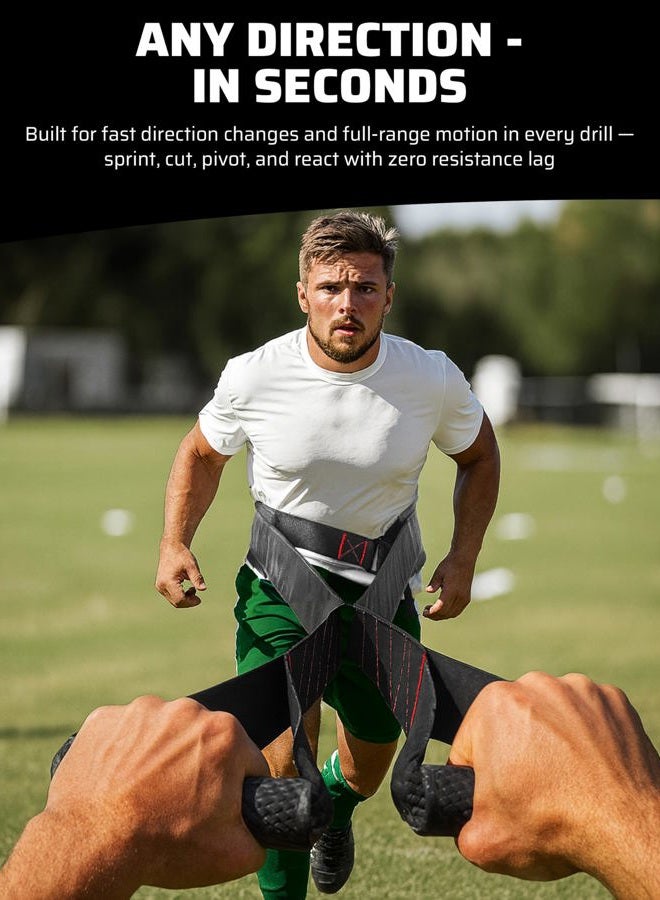 THEFITGUY Two-Person Football Training Equipment | Resistance Belt with Built-In Grip Handles for Game-Speed Feedback | Non-Elastic Sprint Trainer for Speed, Agility & Power - Image 5
