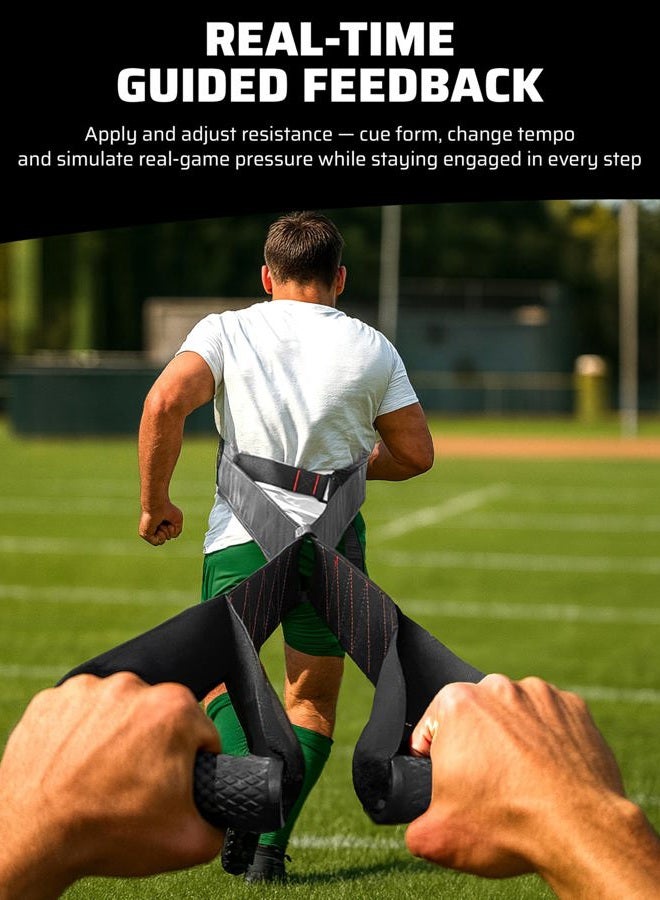 THEFITGUY Two-Person Football Training Equipment | Resistance Belt with Built-In Grip Handles for Game-Speed Feedback | Non-Elastic Sprint Trainer for Speed, Agility & Power - Image 3