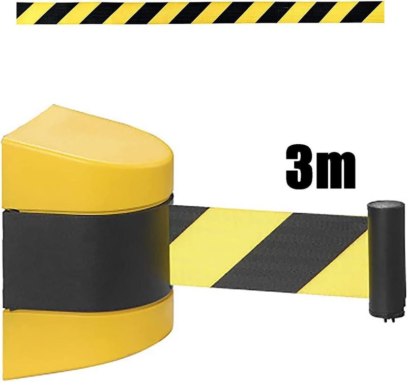 Retractable Belt Barrier, Magnetic Fixed Wall Mount Retractable Barrier, Suitable for Crowd Splitter, Outdoor Parking Lot (Size : 3M) - Image 3
