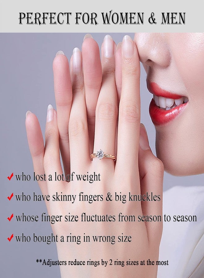 enhong Ring Sizers for Loose Rings,Ring Adjuster for Loose Rings Women Men Rings Guards,Gold Silicone Ring Tightener,Invisible Metal Ring Reducer Spacer 3 Sizes Round & Flat Spiral 15pcs - Image 3