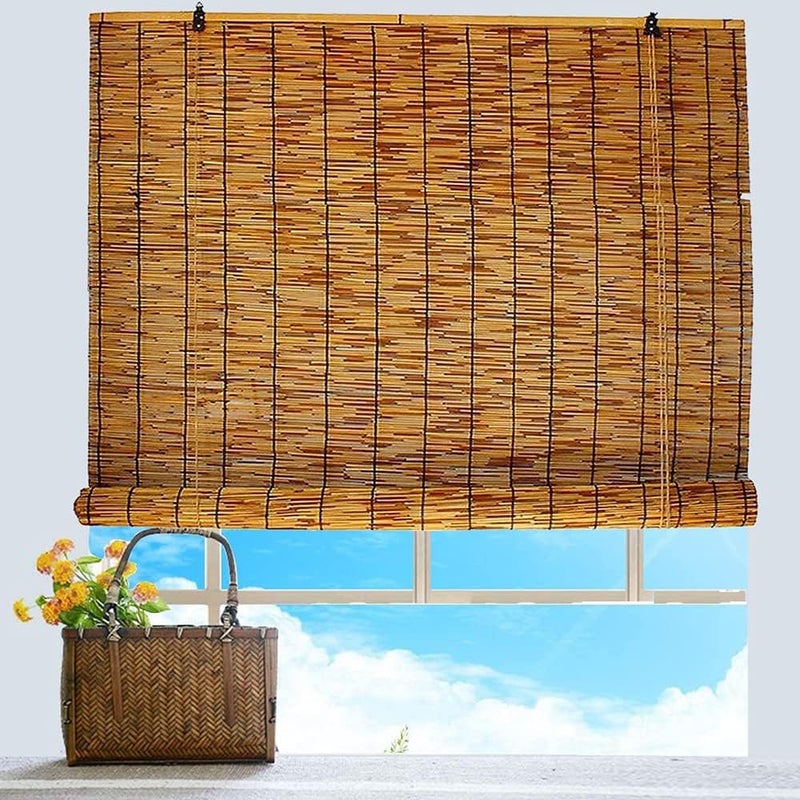 LINGWEI Natural 𝐁𝐚𝐦𝐛𝐨𝐨 Roll-Up 𝐁𝐥𝐢𝐧𝐝𝐬 – Light Filtering, Privacy Screen, Insect Door Curtain for Patios & Windows – Easy Installation for Indoor & Outdoor Use (Small (with Accessories)) - Image 4