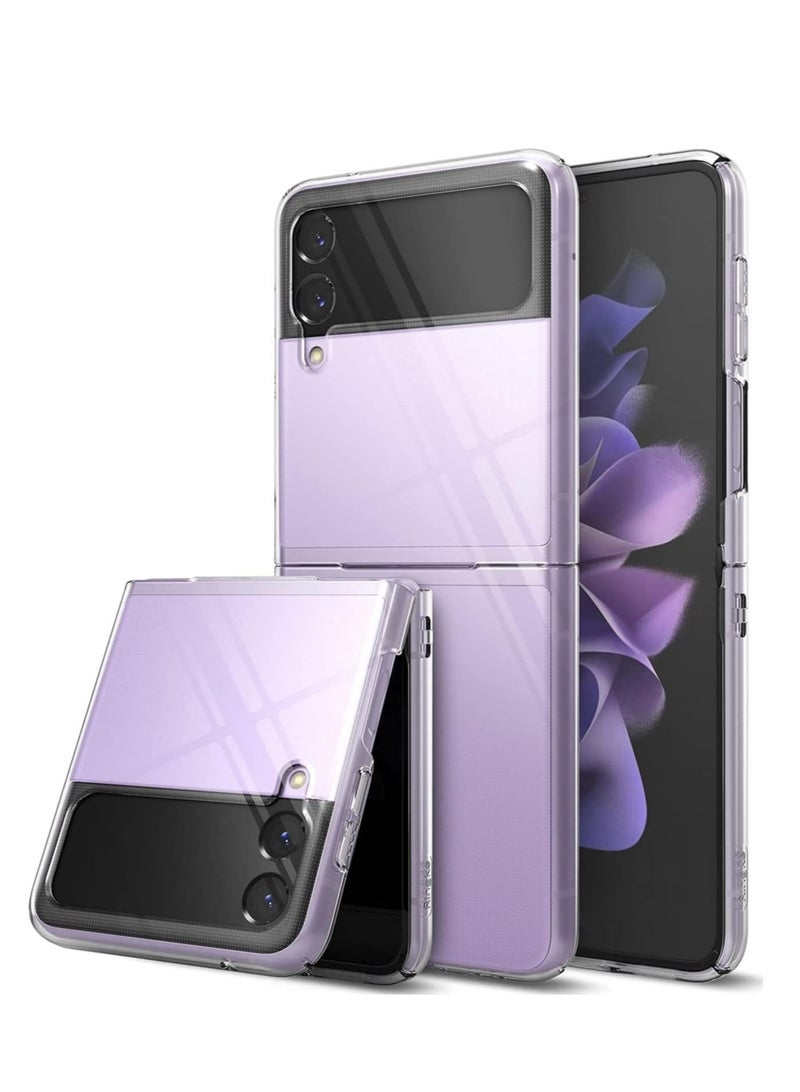 ELTRAZONE Slim Case/Cover Compatible with Samsung Galaxy Z Flip 3, Thin Transparent Hard PC with Non-Slip Grip Protective Phone Cover for Z Flip 3 - Image 1