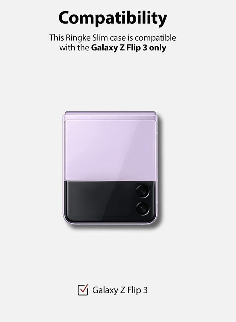 ELTRAZONE Slim Case/Cover Compatible with Samsung Galaxy Z Flip 3, Thin Transparent Hard PC with Non-Slip Grip Protective Phone Cover for Z Flip 3 - Image 2