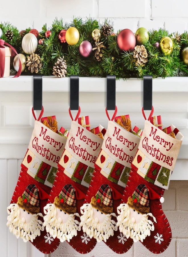 Loncaster Christmas Stocking Holders for Mantle Set of 4, Upgrade Non-Slip Stocking Hangers for Mantel Christmas Decorations, Metal Stocking Hooks for Fireplace Tabletop Shelf Xmas Decor, Black - Image 5
