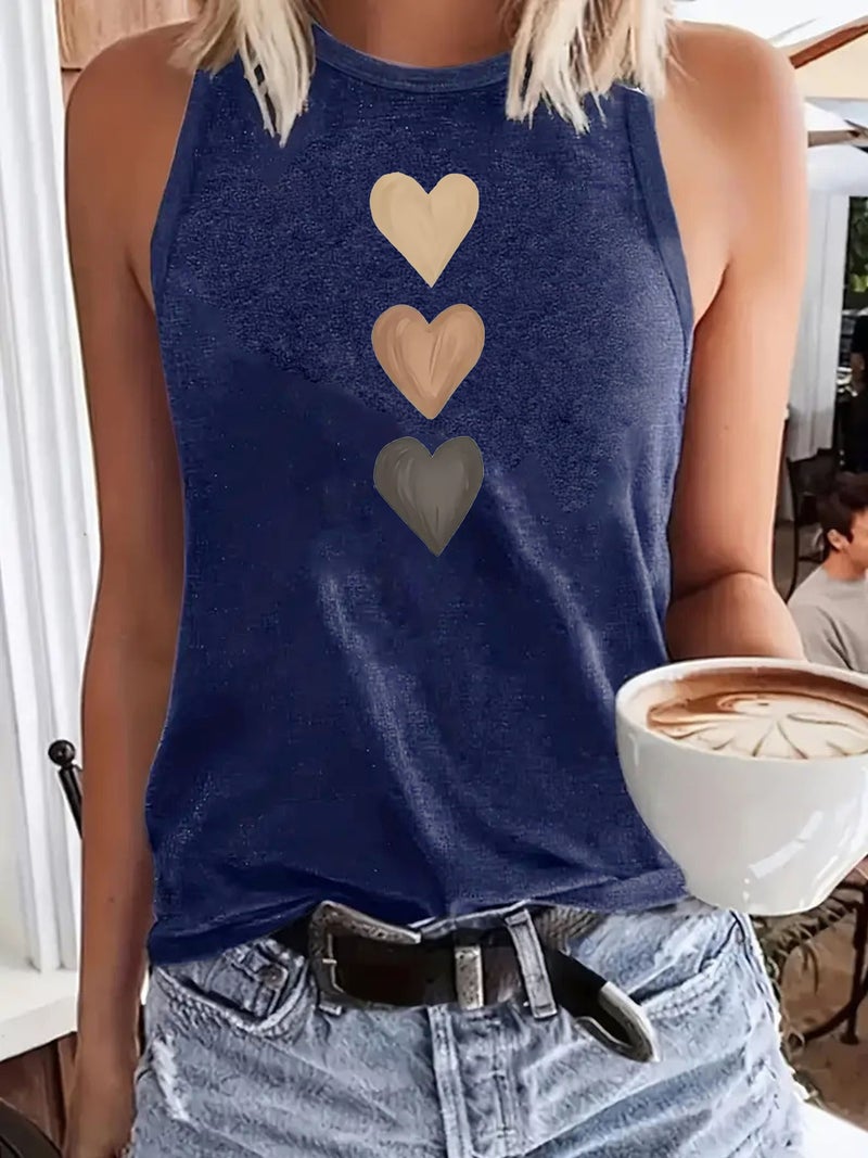 Independent Station Ladies All-Match Comfortable Three Love Printing Soft Large Vest - Image 4