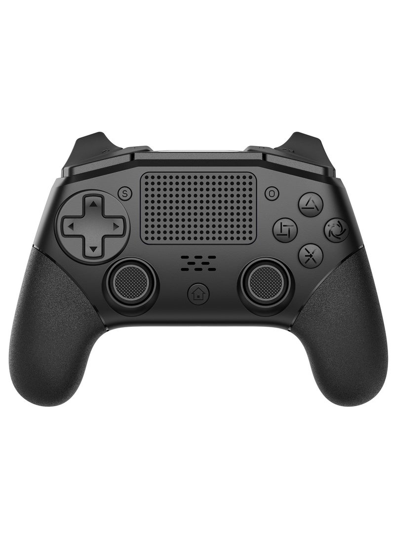 General - Professional Wireless Gamepad LinYuvo PS4 Bluetooth Game Controller Compatible with PS4, PS4 Slim, PS4 Pro, Android, iOS13 above Six-Axis Gyroscope Programming Function Capacitive Touch Pad 3.5mm Audio Jack Adjustable Dual Motor Vibration Wake-Up Function Metal Joystick Black - Image 1
