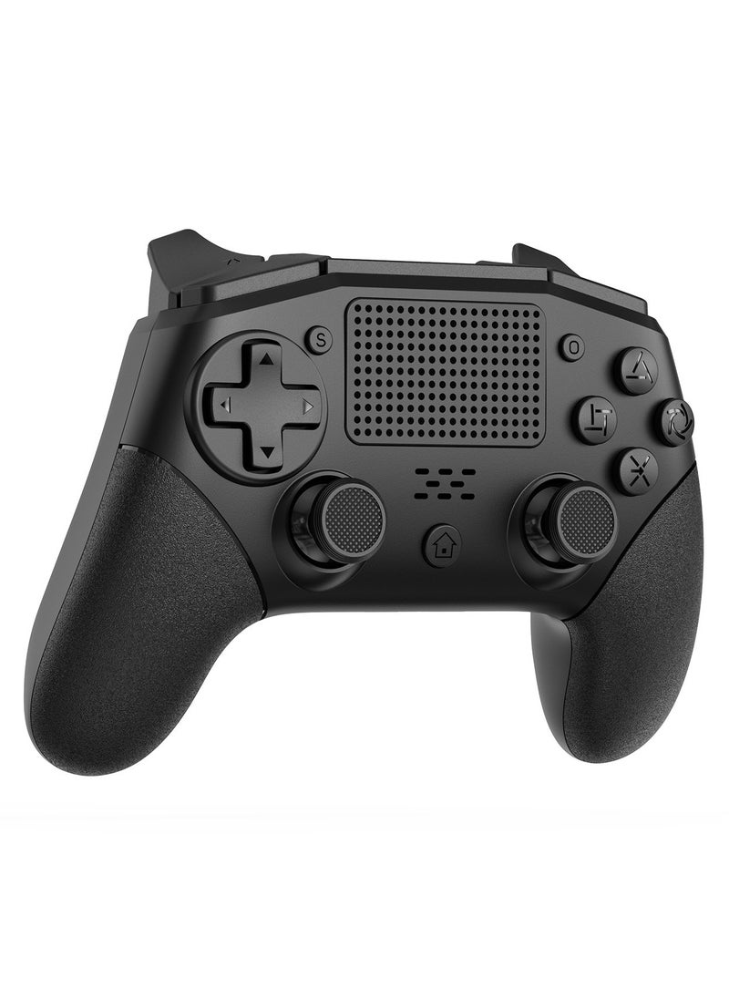 General - Professional Wireless Gamepad LinYuvo PS4 Bluetooth Game Controller Compatible with PS4, PS4 Slim, PS4 Pro, Android, iOS13 above Six-Axis Gyroscope Programming Function Capacitive Touch Pad 3.5mm Audio Jack Adjustable Dual Motor Vibration Wake-Up Function Metal Joystick Black - Image 1
