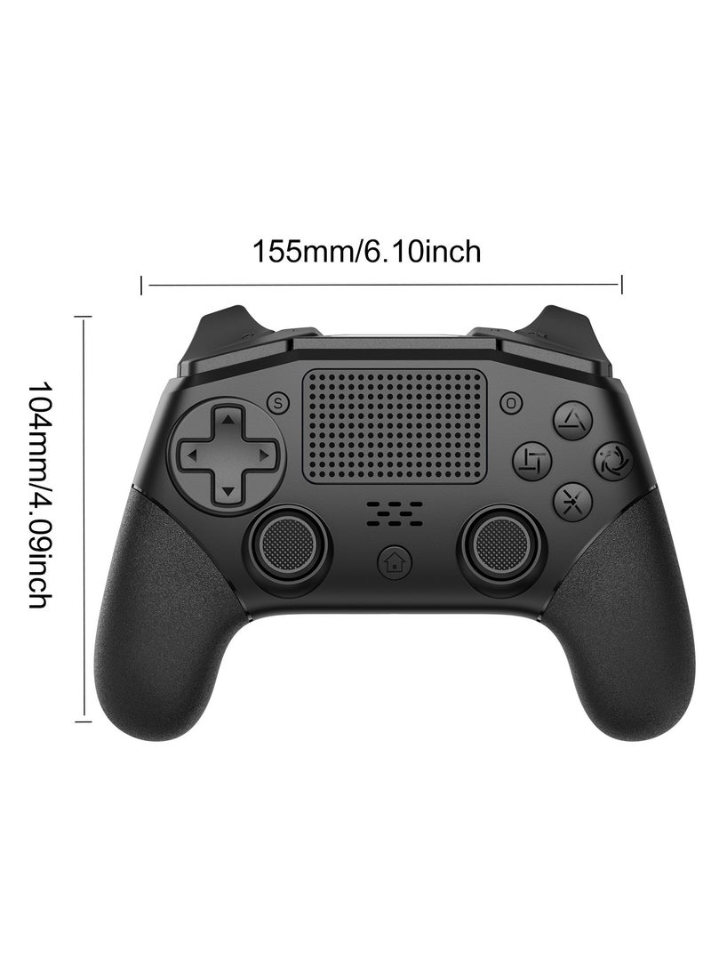 General - Professional Wireless Gamepad LinYuvo PS4 Bluetooth Game Controller Compatible with PS4, PS4 Slim, PS4 Pro, Android, iOS13 above Six-Axis Gyroscope Programming Function Capacitive Touch Pad 3.5mm Audio Jack Adjustable Dual Motor Vibration Wake-Up Function Metal Joystick Black - Image 1