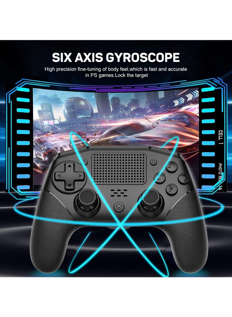 General - Professional Wireless Gamepad LinYuvo PS4 Bluetooth Game Controller Compatible with PS4, PS4 Slim, PS4 Pro, Android, iOS13 above Six-Axis Gyroscope Programming Function Capacitive Touch Pad 3.5mm Audio Jack Adjustable Dual Motor Vibration Wake-Up Function Metal Joystick Black - Image 1