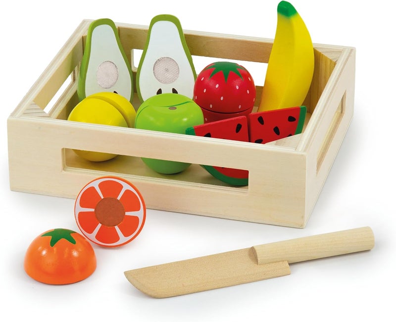 ELC Early Learning Centre Wooden Crate of Fruit, Playset, Pretend Play, Imaginative Playing, Roleplay, Food Toys, 3 Years+ - Image 1