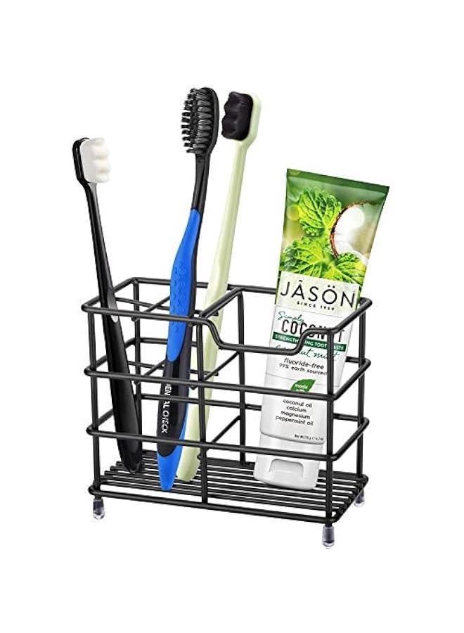 Arabest 304 Stainless Steel Toothbrush and Toothpaste Holder Stand Bathroom Accessories Organizer, Black  - Image 1