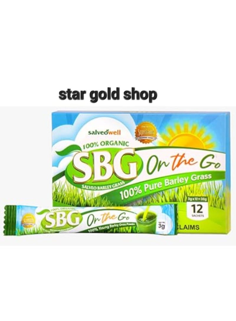 Salveowell SBG Salveo Barley Grass Powder ON The GO, 3grams x 12 sachets - Image 1