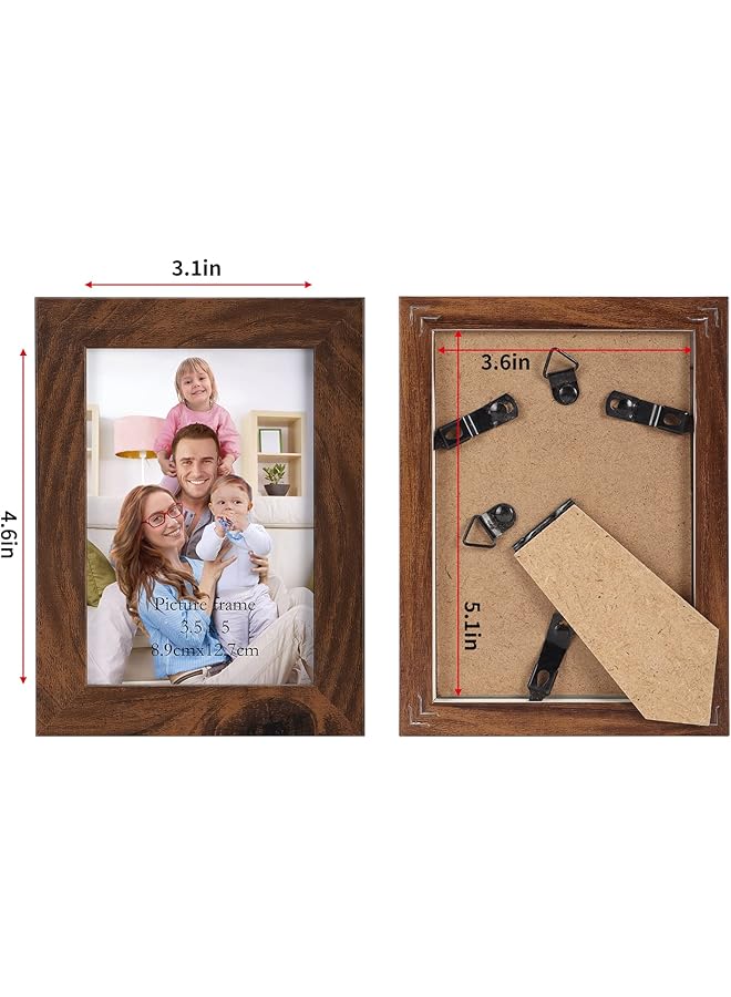 erorex 3.5 X 5 Picture Frame Brown 12 Pack Rustic Walnut 3.5 X 5 Photo Frames Bulk For Desktop Display Or Wall Mount  - Image 3