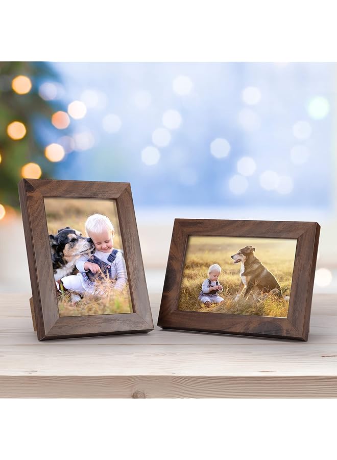 erorex 3.5 X 5 Picture Frame Brown 12 Pack Rustic Walnut 3.5 X 5 Photo Frames Bulk For Desktop Display Or Wall Mount  - Image 5