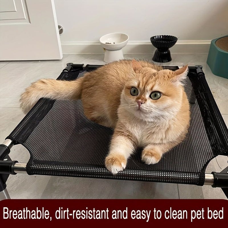 Sturdy Cool Hammock Dog Bed Size M 19.7in by 23.6in Washable Portable Metal Frame - Image 2