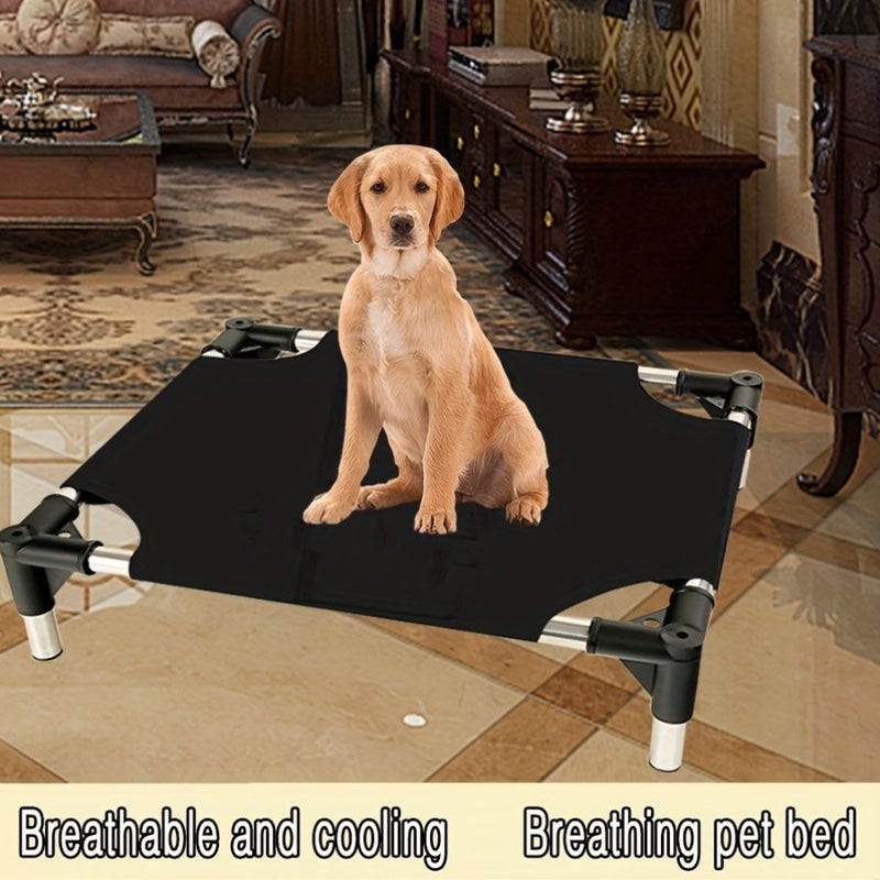 Sturdy Cool Hammock Dog Bed Size M 19.7in by 23.6in Washable Portable Metal Frame - Image 1