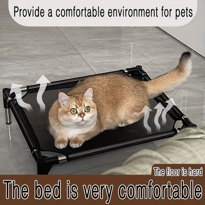 Sturdy Cool Hammock Dog Bed Size M 19.7in by 23.6in Washable Portable Metal Frame - Image 3