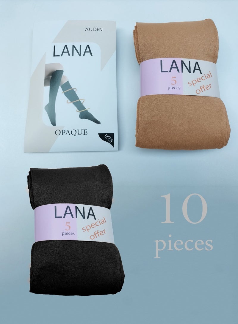 10 pairs of knee high socks, one size, and black color  - Image 4