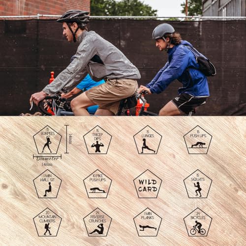 UNICRAFTALE Exercise Decision Dice Fitness Dice Wooden Decision Sieve with Velvet Packing Pouches Cycling Sports Game Dices Gifts for Him Her Women Men Friend Couple - Image 5