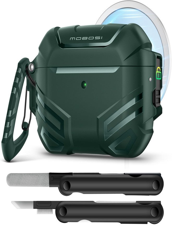 موبوسي جراب MOBOSI لسماعات AirPods Pro 3 مع قفل، متوافق مع الجيل الثالث من AirPods Pro [متوافق مع MagSafe]، جراب واقٍ بمواصفات عسكرية مع طقم تنظيف وسلسلة مفاتيح. - Image 1