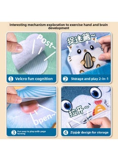 Generic Quiet Tearing Book Baby Can Chew Baby Puzzle Early Education Cloth Book Toy Hand Tearing Book Can Not Tear One-Color:[animal Cognition] Unbreakable Cloth Book + Space Manhattan Ball  - Image 4