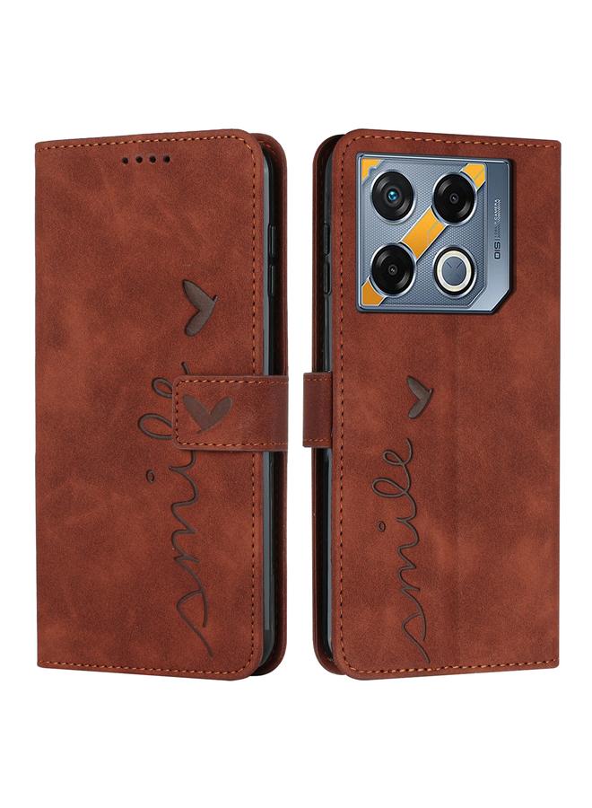 S-TOP Case For Infinix GT 20 Pro Skin Feel Heart Embossed Leather Phone Case with Long Lanyard - Image 1