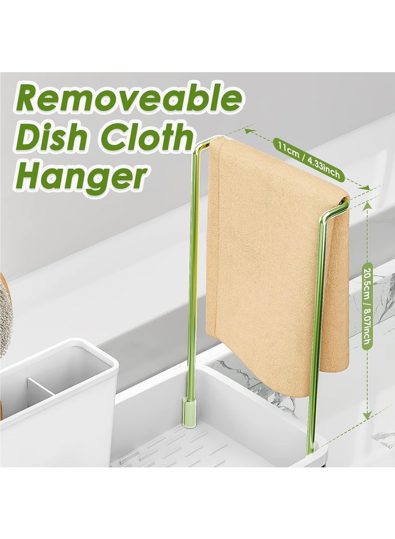 Hihonor Stainless Steel Sink Caddy, Sponge Holder for Kitchen Sink with Brush Holder & Dishcloth Rack, Rustproof Organizer Countertop, Soap Dispenser Kitchen Organizers Storage Essentials, Black - Image 5