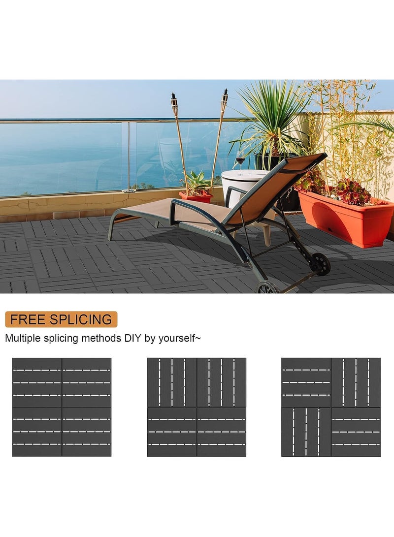 LINGWEI 10PCS Plastic Interlocking Deck Tiles 30x30cm Waterproof Patio Balcony Flooring Outdoor Interlocking Deck Tile - Image 5