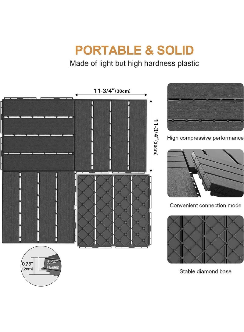LINGWEI 10PCS Plastic Interlocking Deck Tiles 30x30cm Waterproof Patio Balcony Flooring Outdoor Interlocking Deck Tile - Image 2