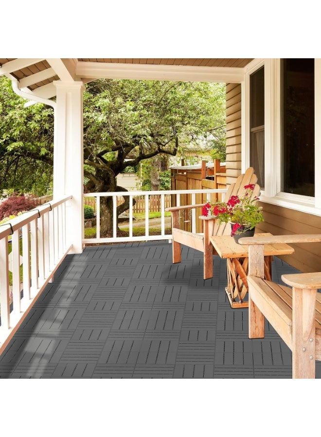 LINGWEI 10PCS Plastic Interlocking Deck Tiles 30x30cm Waterproof Patio Balcony Flooring Outdoor Interlocking Deck Tile - Image 4