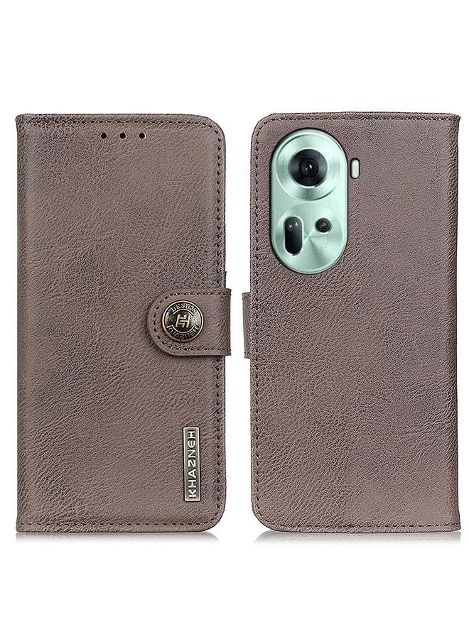 اس-توب جراب هاتف OPPO Reno11 5G Global KHAZNEH جراب هاتف جلدي قابل للطي من جلد البقر - Image 1