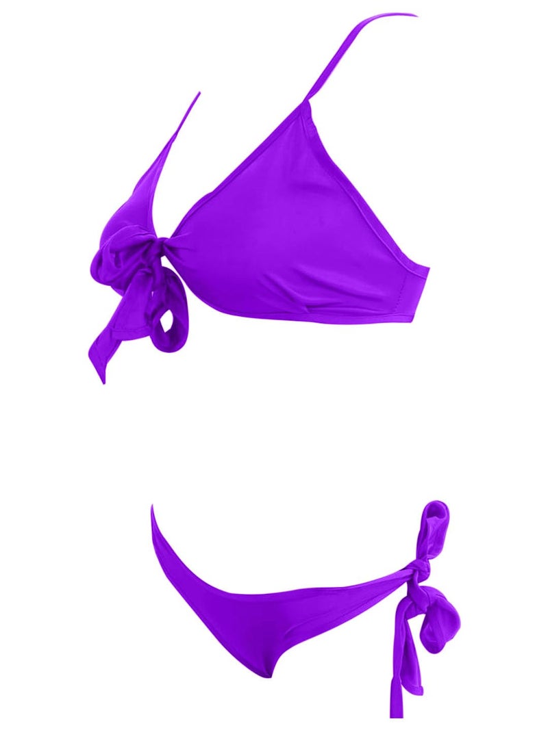 RioDebella Women Satin Bow Tie 2 Piece Bikini Set - Image 3