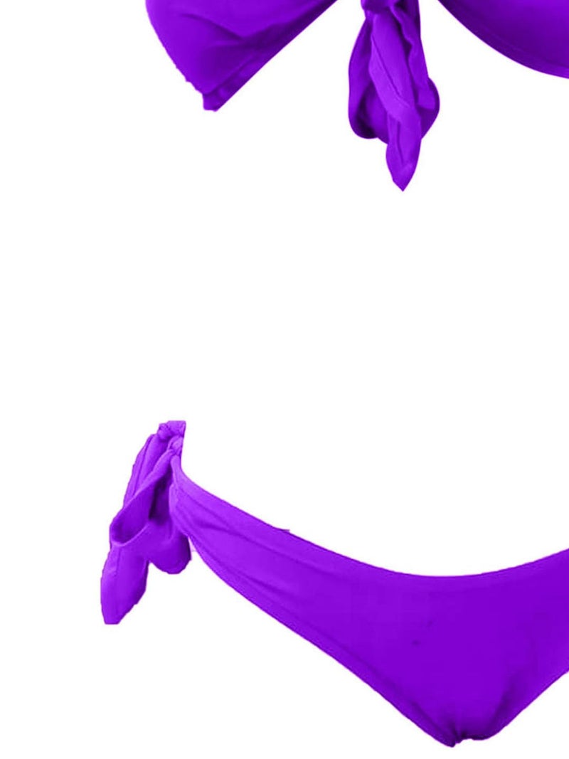 RioDebella Women Satin Bow Tie 2 Piece Bikini Set - Image 5