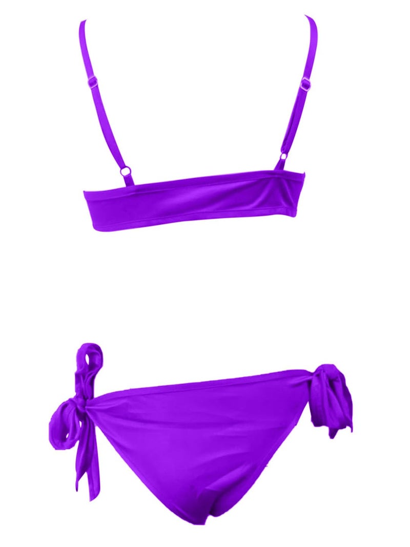 RioDebella Women Satin Bow Tie 2 Piece Bikini Set - Image 2