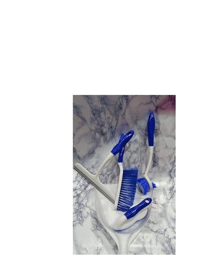 A 5-piece versatile cleaning set: a dustpan, broom, tile brush, and mop. - Image 2