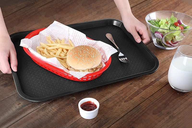 Improvhome Serving Platter/Tray Made of Premium Plastic Rectangular Shape (16 X 12 inches) (Black) (1) - Image 3
