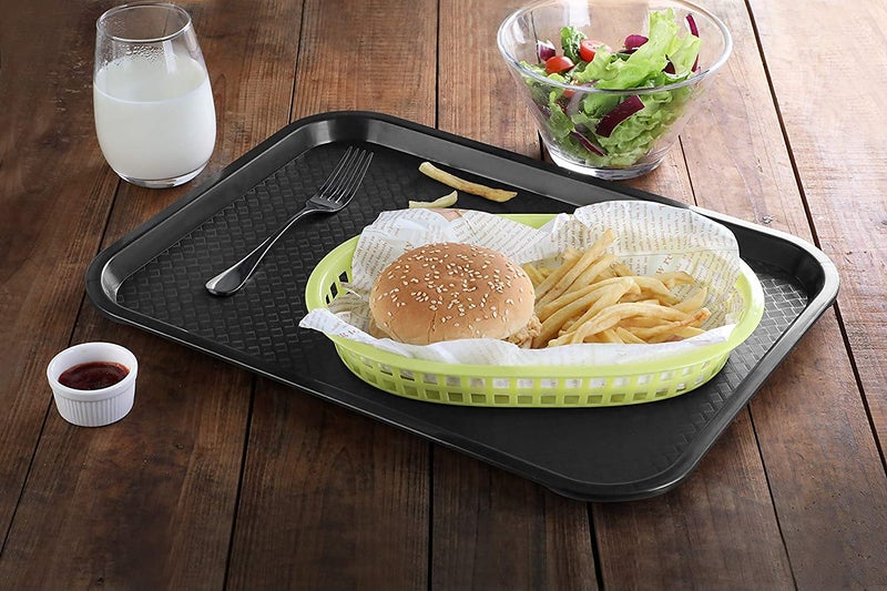 Improvhome Serving Platter/Tray Made of Premium Plastic Rectangular Shape (16 X 12 inches) (Black) (1) - Image 2