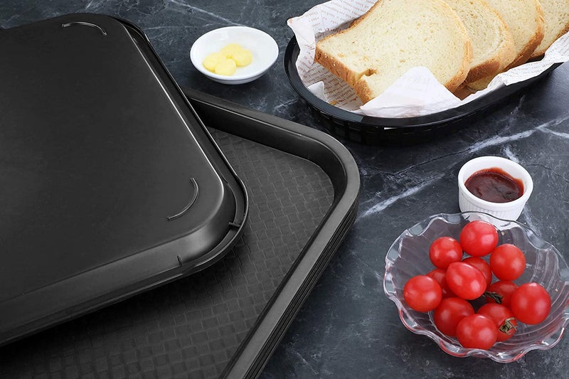Improvhome Serving Platter/Tray Made of Premium Plastic Rectangular Shape (16 X 12 inches) (Black) (1) - Image 4