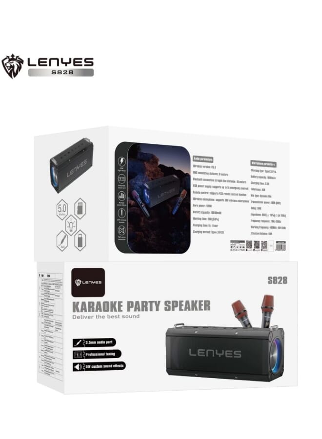 Lenyes Karaoke Party Speaker With 2 Microphone - Image 2